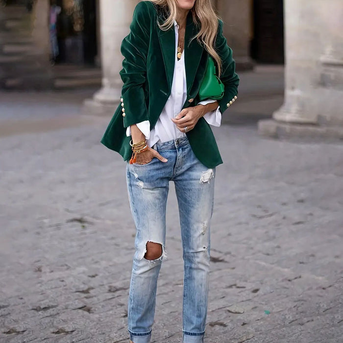 Gold Velvet Elegant Slim Fit