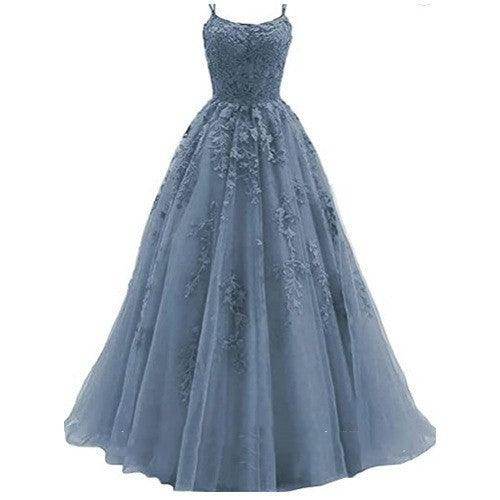 Camisole Ball Gown Long Tulle Lace Party Evening Gown - Magellan Fashion Shop