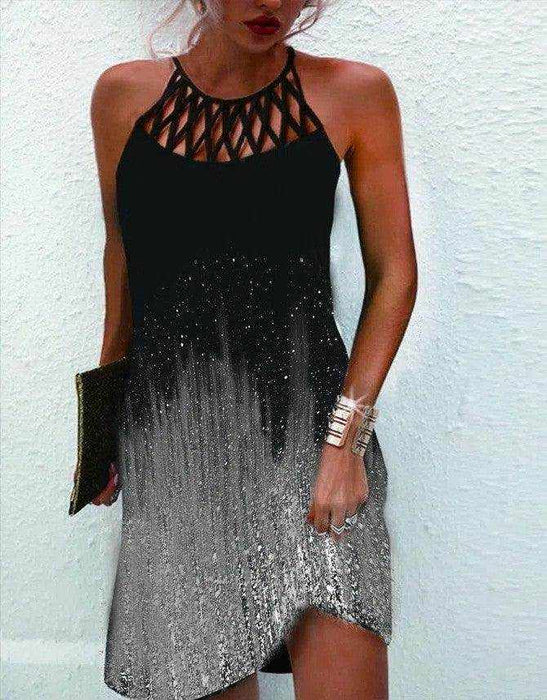 Fashion Print Dress Casual Halterneck Dresses For Women Summer Clothes - Magellan Fashion Shop