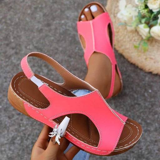 New Summer Wedges Sandals With Elastic Band Design Casual Fish Mouth Shoes For Women - Magellan Fashion Shop