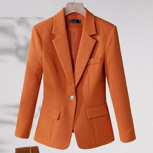 Women's Casual Solid Color Suit Collar Jacket - Magellan Fashion Shop