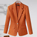 Women's Casual Solid Color Suit Collar Jacket - Magellan Fashion Shop
