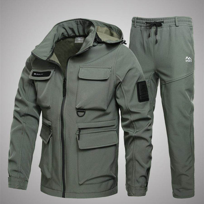 Fleece-lined Work Clothes Suit Men's Waterproof Labor Protection Clothing Warm - Magellan Fashion Shop