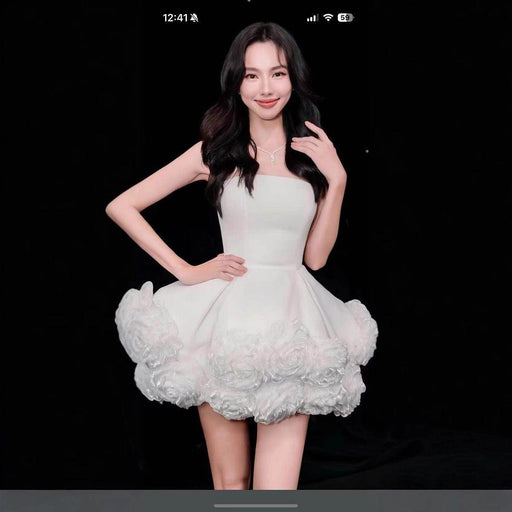 Top Short Skirt Three-dimensional Flower Pettiskirt French Cross-border Dress - Magellan Fashion Shop