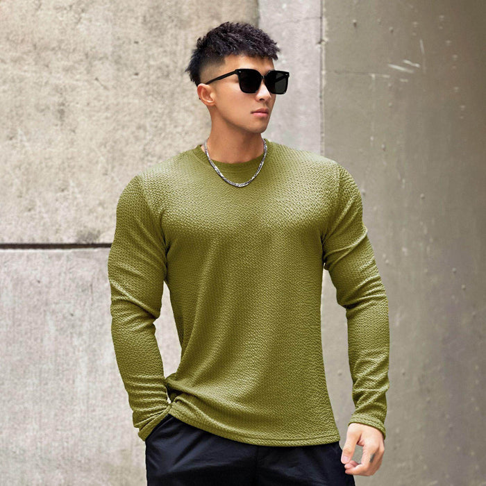 Fashion Men's Round Neck Pullover Long Sleeve Bottoming Shirt - Magellan Fashion Shop