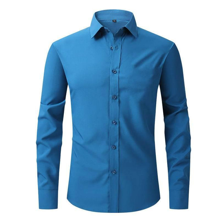 Plus Size Full Elastic Force Shirt Men's Long Sleeve - Magellan Fashion Shop