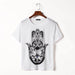 Punk Rock Sunflower Eyes Fashion Vintage Letter Print T-shirt - Magellan Fashion Shop