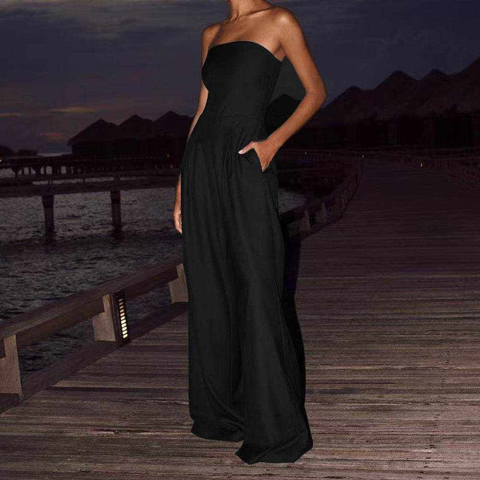 Loose Jumpsuit Ins Fashion Backless Wide Leg Long Pants - Magellan Fashion Shop