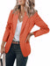Women's Long Sleeve Solid Color Polo Collar Small Suit Jacket - Magellan Fashion Shop