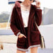 Hooded fur coat long top - Magellan Fashion Shop
