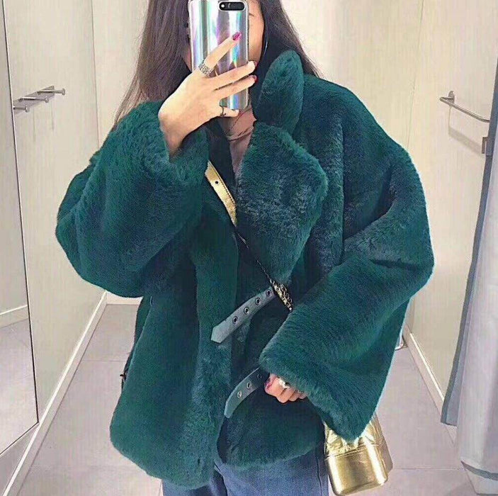 Winter Korean Female Fur Coat Short Soft Rabbit Fur Jacket - Magellan Fashion Shop