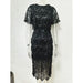 Temperament Fringed Sequin Dress Gown - Magellan Fashion Shop