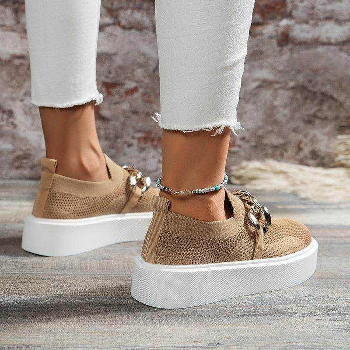 Chain Flats Shoes Women Breathable Mesh Shoes - Magellan Fashion Shop
