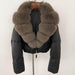 Fox Fur Collar Thick Short Down Jacket Coat - Magellan Fashion Shop