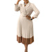 Suit Collar Fashion Elegant Pleated African Dress - Magellan Fashion Shop