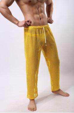 new fashion men sexy mesh trousers men casual hollow trousers - Magellan Fashion Shop