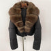 Fox Fur Collar Thick Short Down Jacket Coat - Magellan Fashion Shop