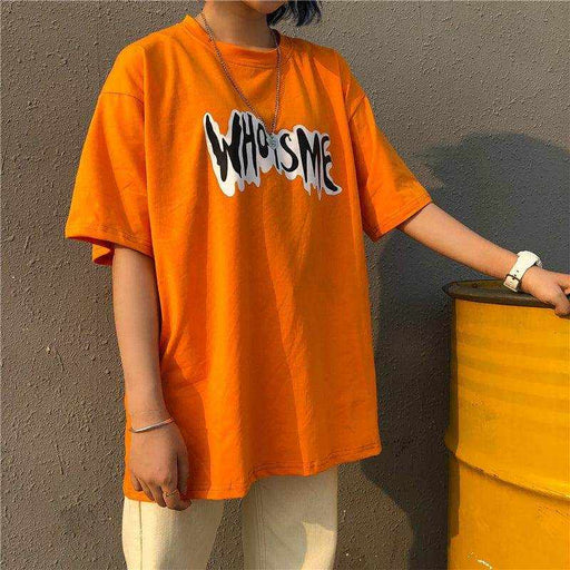 Men Letter and Figure Print Orange T-shirts Fashion Clothing - Magellan Fashion Shop
