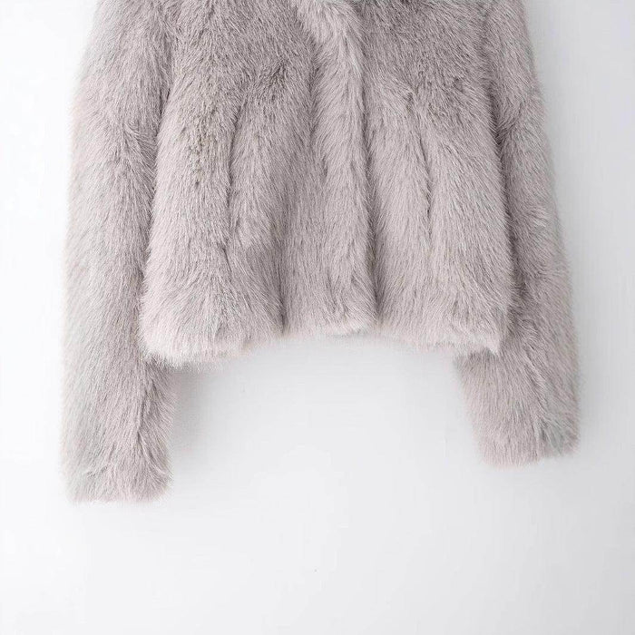 Women's Fashion Simple Leather Fur Coat - Magellan Fashion Shop