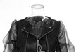 Domineering Stitching Mesh Transparent Leather Coat Motorcycle Jacket - Magellan Fashion Shop