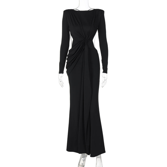 Sexy Backless Hollow-out Slim-fit Long Sleeve Dress