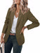 Women's Long Sleeve Solid Color Polo Collar Small Suit Jacket - Magellan Fashion Shop