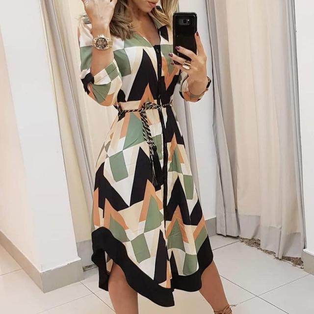 Printed Checks Lace-up Dress Women - Magellan Fashion Shop