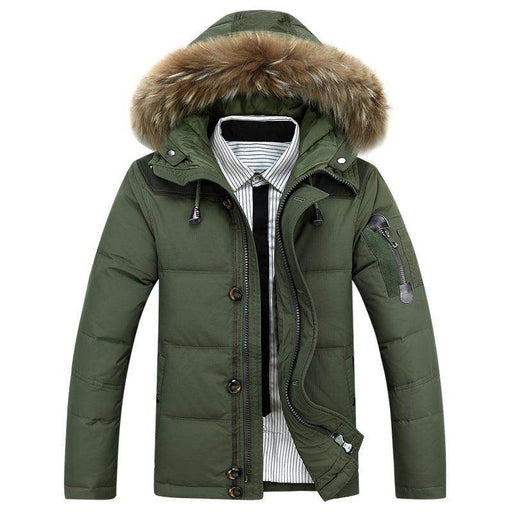 men's casual solid color thick down short jacket - Magellan Fashion Shop