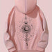 Moon Print Casual Hooded Sweatshirt - Magellan Fashion Shop