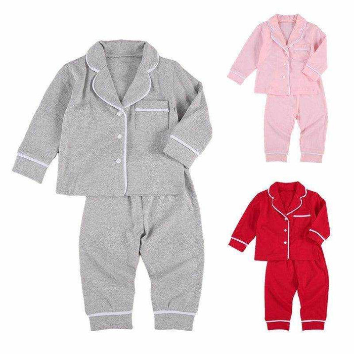 Cotton Two Piece Pajama Sets Toddler Kids Baby Girl Boy - Magellan Fashion Shop