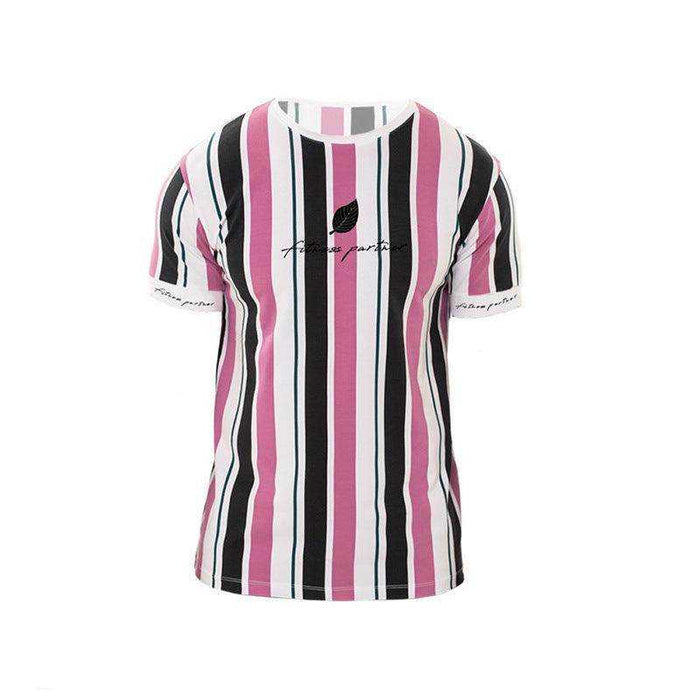 Men's casual fitness t-shirt in spandex fabric with size chart and multiple color options