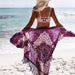 Chiffon Beach Resort Wear Purple Orientation Flower Beach Bikini - Magellan Fashion Shop