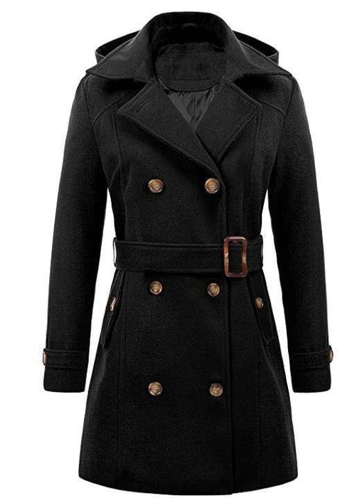 Women's Woolen Hooded Plus Size Coat - Magellan Fashion Shop