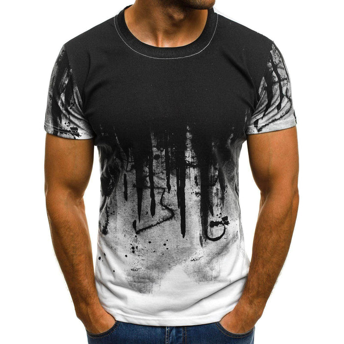 E-BAIHUI Men Fitness Compression T-Shirt Casual Cotton Black And Red Gradient High Quality Slim Shirt Men Fashion Tee Tops CG002 - Magellan Fashion Shop