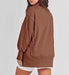 Solid Oversized Sweatshirt Crew Neck Long Sleeve - Magellan Fashion Shop