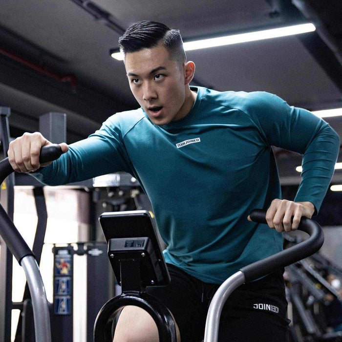 Men's fashion sports fitness long sleeve T-shirt in various colors and sizes, moisture-wicking polyester fabric