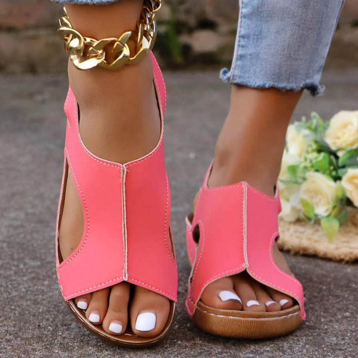 New Summer Wedges Sandals With Elastic Band Design Casual Fish Mouth Shoes For Women - Magellan Fashion Shop