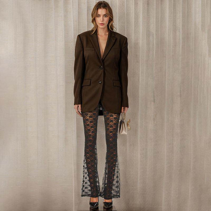 Lace Versatile High Elastic See-through Casual Trousers - Magellan Fashion Shop