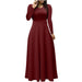Female Temperament Cool Long Sleeve U Collar Dress - Magellan Fashion Shop