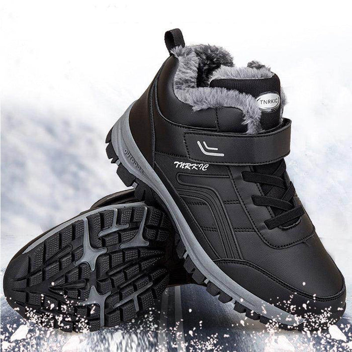 Winter Boots Women Men Warm Plush Velcro Snow Boots Climbing Hiking Shoes - Magellan Fashion Shop