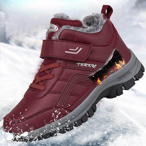 Winter Boots Women Men Warm Plush Velcro Snow Boots Climbing Hiking Shoes - Magellan Fashion Shop