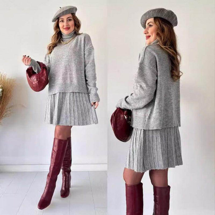 Women's All-matching Sweater Short Skirt Two-piece Suit - Magellan Fashion Shop