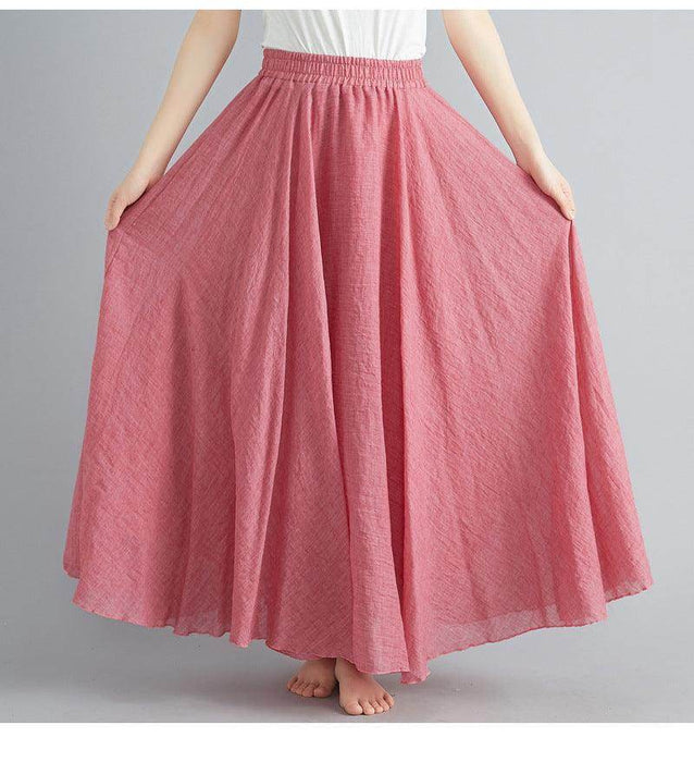 Lady Literature Plus Size Cotton And Linen Skirt - Magellan Fashion Shop