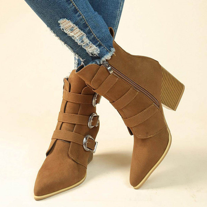 Chunky Heel Design Retro Mid-calf Boot ter Shoes For Women - Magellan Fashion Shop