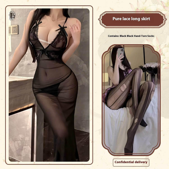 Lingerie Lace Mesh Enchanting Transparent Dress - Magellan Fashion Shop