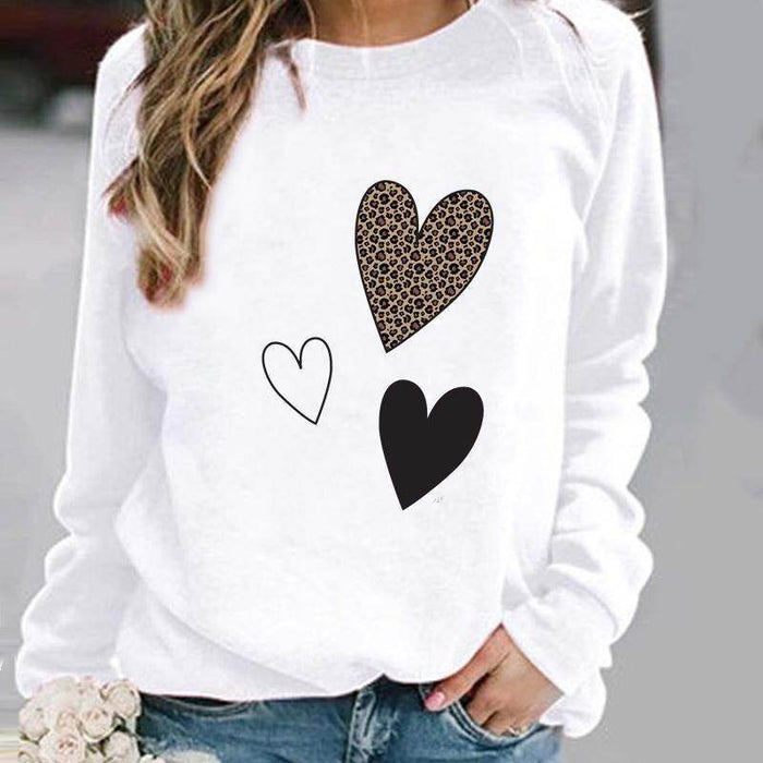 Women's Minimalist Round Neck Casual Printed Sweatshirt - Magellan Fashion Shop