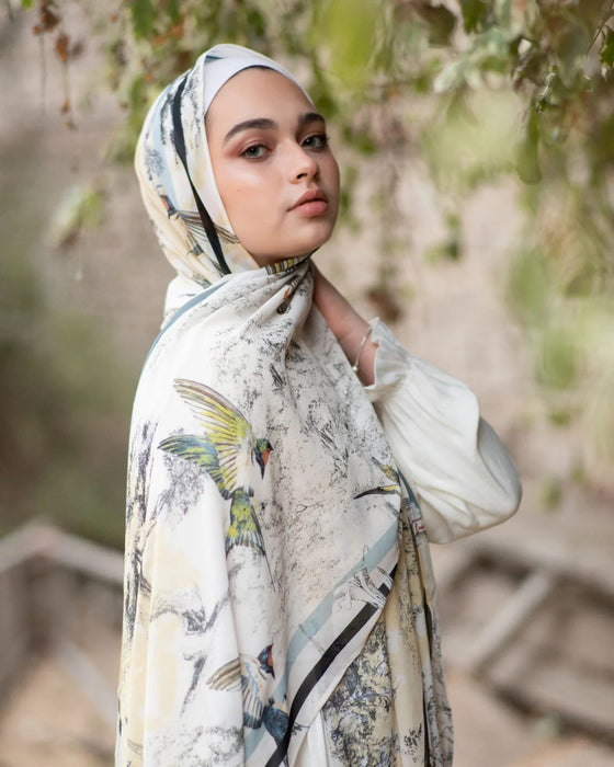 Satin Printed Hijab Printed Shawl Headscarf