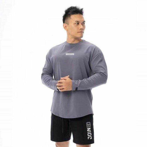 Men's fashion sports fitness long sleeve T-shirt in multiple colors and sizes