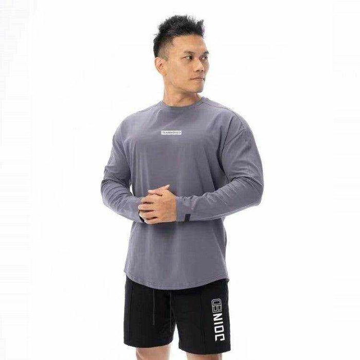 Men's fashion sports fitness long sleeve T-shirt in multiple colors and sizes
