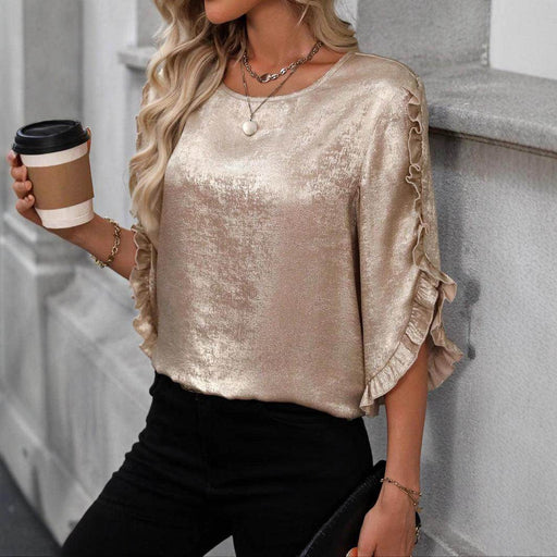Women's Ruffle Sleeve Casual Shirt - Magellan Fashion Shop